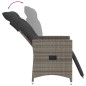 vidaXL Sillón reclinable de jardín con cojines ratán sintético gris vidaXL Sillón reclinable de jardín con cojines ratán sintético gris
