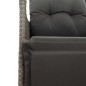 vidaXL Sillón reclinable de jardín con cojines ratán sintético gris vidaXL Sillón reclinable de jardín con cojines ratán sintético gris