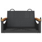 vidaXL Banco columpio de ratán sintético negro 63x62x40 cm