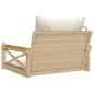 vidaXL Banco columpio con cojines ratán sintético beige 63x62x40 cm vidaXL Banco columpio con cojines ratán sintético beige 63x62x40 cm