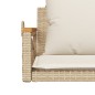 vidaXL Banco columpio con cojines ratán sintético beige 63x62x40 cm vidaXL Banco columpio con cojines ratán sintético beige 63x62x40 cm