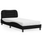 vidaXL Cama con colchón tela negro 80x200 cm vidaXL Cama con colchón tela negro 80x200 cm