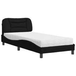 vidaXL Cama con colchón tela negro 80x200 cm