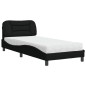 vidaXL Cama con colchón tela negro 80x200 cm vidaXL Cama con colchón tela negro 80x200 cm