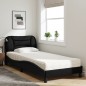 vidaXL Cama con colchón tela negro 80x200 cm vidaXL Cama con colchón tela negro 80x200 cm