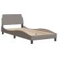 vidaXL Cama con colchón tela gris taupe 80x200 cm