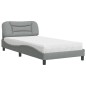 vidaXL Cama con colchón tela gris claro 100x200 cm