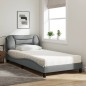 vidaXL Cama con colchón tela gris claro 100x200 cm