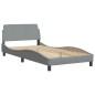 vidaXL Cama con colchón tela gris claro 100x200 cm