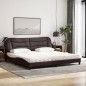 vidaXL Cama con colchón tela marrón oscuro 200x200 cm vidaXL Cama con colchón tela marrón oscuro 200x200 cm
