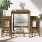 vidaXL Mesa y taburetes altos de jardín 5 pzas madera pino marrón miel vidaXL Mesa y taburetes altos de jardín 5 pzas madera pino marrón miel