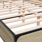 vidaXL Estructura cama madera ingeniería metal roble Sonoma 150x200 cm vidaXL Estructura cama madera ingeniería metal roble Sonoma 150x200 cm