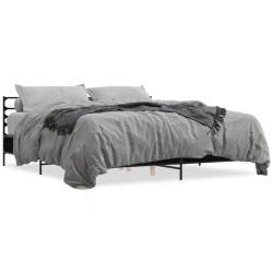 vidaXL Estructura de cama madera de ingeniería y metal negro 180x200cm