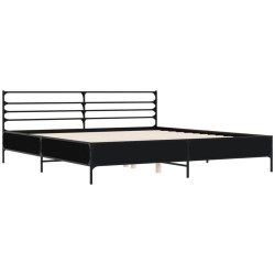 vidaXL Estructura de cama madera de ingeniería y metal negro 200x200cm