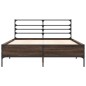 vidaXL Estructura cama madera ingeniería metal marrón roble 140x190 cm vidaXL Estructura cama madera ingeniería metal marrón roble 140x190 cm