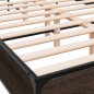 vidaXL Estructura cama madera ingeniería metal marrón roble 140x190 cm vidaXL Estructura cama madera ingeniería metal marrón roble 140x190 cm