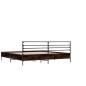 vidaXL Estructura cama madera ingeniería metal marrón roble 135x190 cm vidaXL Estructura cama madera ingeniería metal marrón roble 135x190 cm