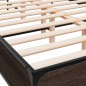 vidaXL Estructura cama madera ingeniería metal marrón roble 135x190 cm vidaXL Estructura cama madera ingeniería metal marrón roble 135x190 cm