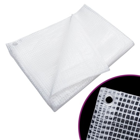 vidaXL Lona de gasa de vuelta blanco 140 g/m² 6x8 m
