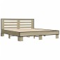vidaXL Estructura cama madera ingeniería metal roble Sonoma 200x200 cm vidaXL Estructura cama madera ingeniería metal roble Sonoma 200x200 cm