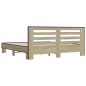 vidaXL Estructura cama madera ingeniería metal roble Sonoma 200x200 cm vidaXL Estructura cama madera ingeniería metal roble Sonoma 200x200 cm