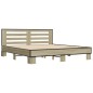 vidaXL Estructura cama madera ingeniería metal roble Sonoma 180x200 cm vidaXL Estructura cama madera ingeniería metal roble Sonoma 180x200 cm