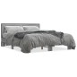 vidaXL Estructura cama madera ingeniería metal gris Sonoma 160x200 cm vidaXL Estructura cama madera ingeniería metal gris Sonoma 160x200 cm
