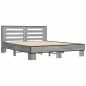 vidaXL Estructura cama madera ingeniería metal gris Sonoma 160x200 cm vidaXL Estructura cama madera ingeniería metal gris Sonoma 160x200 cm