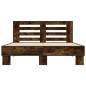 vidaXL Estructura cama madera ingeniería metal roble ahumado 140x200cm vidaXL Estructura cama madera ingeniería metal roble ahumado 140x200cm