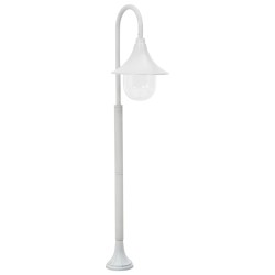 vidaXL Farola de jardín de aluminio blanca E27 120 cm 