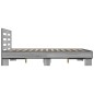 vidaXL Estructura cama madera ingeniería metal gris Sonoma 135x190 cm vidaXL Estructura cama madera ingeniería metal gris Sonoma 135x190 cm