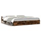 vidaXL Cama con cajones madera de ingeniería roble ahumado 200x200 cm vidaXL Cama con cajones madera de ingeniería roble ahumado 200x200 cm