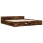 vidaXL Cama con cajones madera de ingeniería roble ahumado 200x200 cm vidaXL Cama con cajones madera de ingeniería roble ahumado 200x200 cm