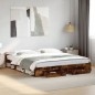 vidaXL Cama con cajones madera de ingeniería roble ahumado 200x200 cm vidaXL Cama con cajones madera de ingeniería roble ahumado 200x200 cm