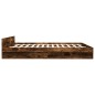 vidaXL Cama con cajones madera de ingeniería roble ahumado 200x200 cm vidaXL Cama con cajones madera de ingeniería roble ahumado 200x200 cm