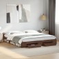 vidaXL Cama con cajones madera ingeniería marrón roble 200x200 cm