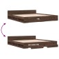 vidaXL Cama con cajones madera ingeniería marrón roble 200x200 cm