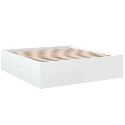 vidaXL Estructura de cama madera de ingeniería blanca 200x200 cm