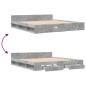 vidaXL Cama con cajones madera ingeniería gris hormigón 180x200 cm vidaXL Cama con cajones madera ingeniería gris hormigón 180x200 cm