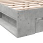 vidaXL Cama con cajones madera ingeniería gris hormigón 180x200 cm vidaXL Cama con cajones madera ingeniería gris hormigón 180x200 cm