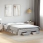 vidaXL Cama con cajones madera ingeniería gris Sonoma 160x200 cm vidaXL Cama con cajones madera ingeniería gris Sonoma 160x200 cm