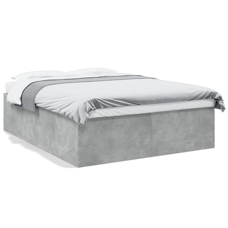 vidaXL Estructura de cama madera de ingeniería gris hormigón 160x200cm vidaXL Estructura de cama madera de ingeniería gris hormigón 160x200cm