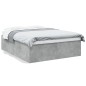 vidaXL Estructura de cama madera de ingeniería gris hormigón 160x200cm vidaXL Estructura de cama madera de ingeniería gris hormigón 160x200cm