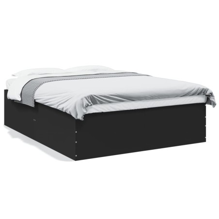 vidaXL Estructura de cama madera de ingeniería negra 160x200 cm