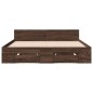 vidaXL Cama con cajones madera de ingeniería marrón roble 150x200 cm vidaXL Cama con cajones madera de ingeniería marrón roble 150x200 cm
