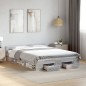 vidaXL Cama con cajones madera ingeniería gris Sonoma 140x200 cm