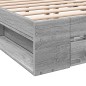 vidaXL Cama con cajones madera ingeniería gris Sonoma 140x200 cm