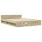 vidaXL Cama con cajones madera ingeniería roble Sonoma 140x190 cm vidaXL Cama con cajones madera ingeniería roble Sonoma 140x190 cm