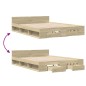 vidaXL Cama con cajones madera ingeniería roble Sonoma 140x190 cm vidaXL Cama con cajones madera ingeniería roble Sonoma 140x190 cm