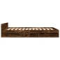 vidaXL Cama con cajones madera de ingeniería roble ahumado 140x190 cm vidaXL Cama con cajones madera de ingeniería roble ahumado 140x190 cm